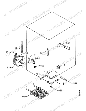 Взрыв-схема холодильника Zanussi ZUD7155 - Схема узла Functional parts